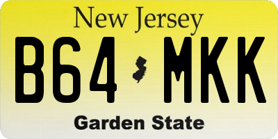 NJ license plate B64MKK