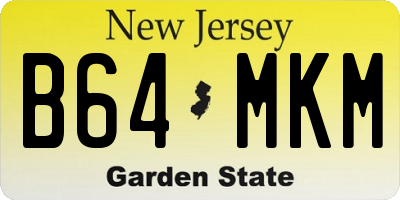 NJ license plate B64MKM