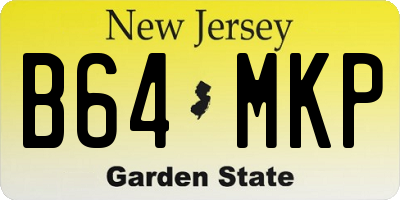 NJ license plate B64MKP