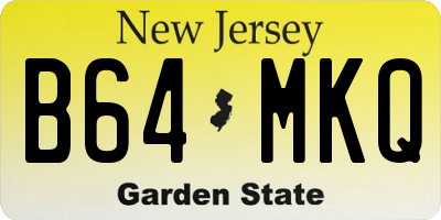 NJ license plate B64MKQ