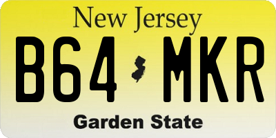NJ license plate B64MKR
