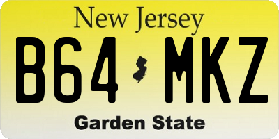 NJ license plate B64MKZ