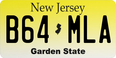 NJ license plate B64MLA