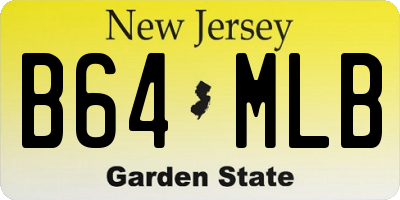NJ license plate B64MLB