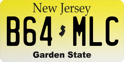 NJ license plate B64MLC