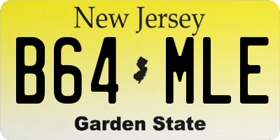 NJ license plate B64MLE