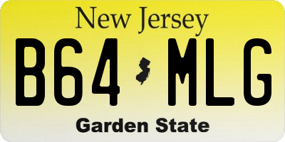 NJ license plate B64MLG