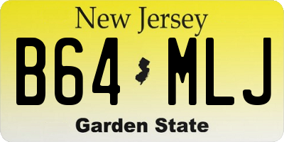 NJ license plate B64MLJ