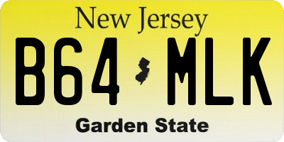 NJ license plate B64MLK