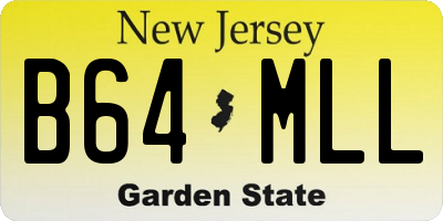 NJ license plate B64MLL