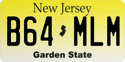 NJ license plate B64MLM
