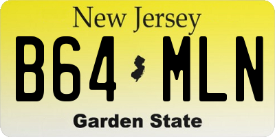 NJ license plate B64MLN