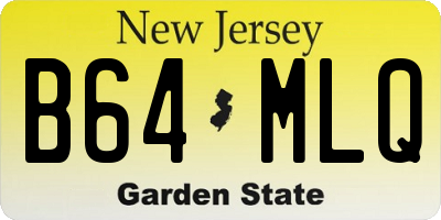 NJ license plate B64MLQ