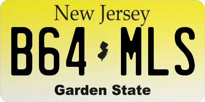 NJ license plate B64MLS