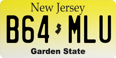 NJ license plate B64MLU
