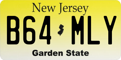 NJ license plate B64MLY