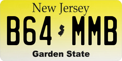 NJ license plate B64MMB