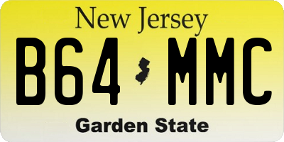 NJ license plate B64MMC