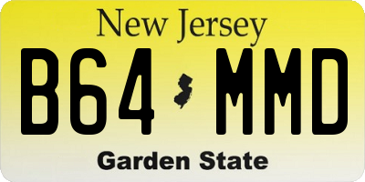 NJ license plate B64MMD