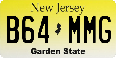 NJ license plate B64MMG