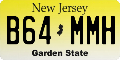NJ license plate B64MMH
