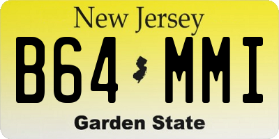 NJ license plate B64MMI