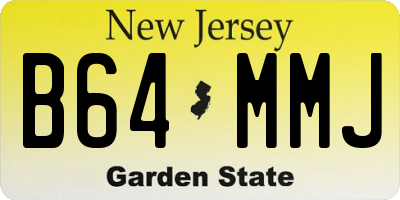 NJ license plate B64MMJ