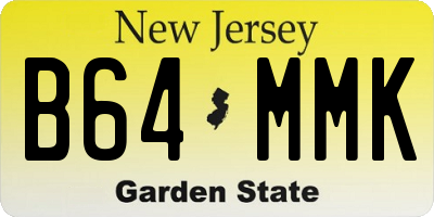 NJ license plate B64MMK