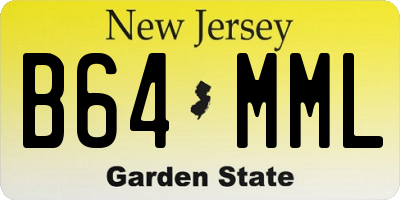 NJ license plate B64MML