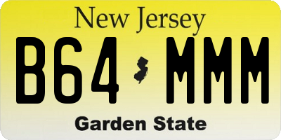 NJ license plate B64MMM