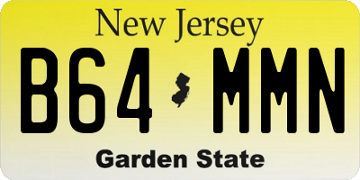 NJ license plate B64MMN