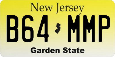 NJ license plate B64MMP