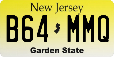 NJ license plate B64MMQ