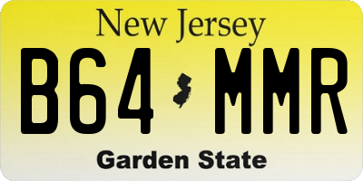 NJ license plate B64MMR