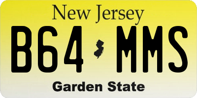 NJ license plate B64MMS