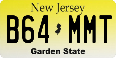NJ license plate B64MMT