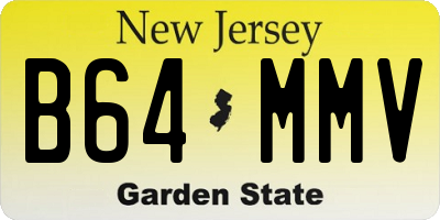 NJ license plate B64MMV