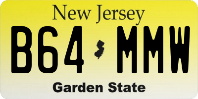 NJ license plate B64MMW