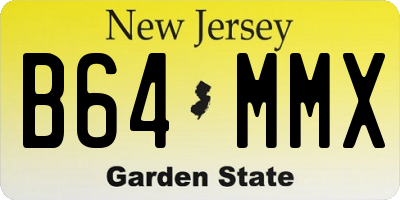 NJ license plate B64MMX