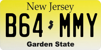 NJ license plate B64MMY