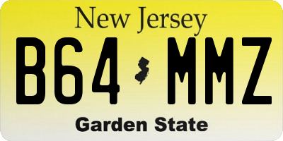 NJ license plate B64MMZ