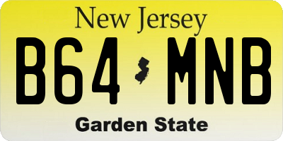 NJ license plate B64MNB