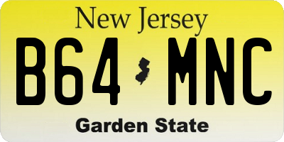 NJ license plate B64MNC