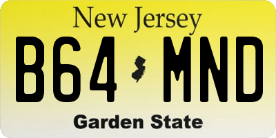 NJ license plate B64MND