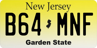 NJ license plate B64MNF