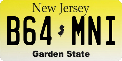 NJ license plate B64MNI