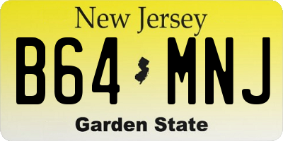 NJ license plate B64MNJ