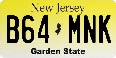 NJ license plate B64MNK