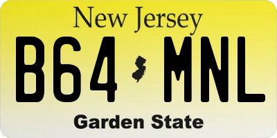 NJ license plate B64MNL