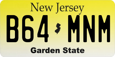 NJ license plate B64MNM
